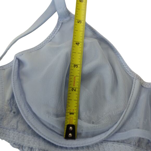 Vintage Olga Bra Size 32 DD Light Blue Lightly Lined Wired - Picture 9 of 13